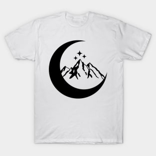 Crescent Moon and Mountains T-Shirt